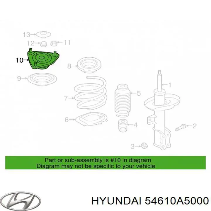 Опора стойки амортизатора переднего Hyundai/Kia 54610A5000 цена, от 19.34 USD