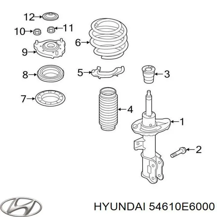 Опора стойки амортизатора переднего Hyundai/Kia 54610E6000 цена, от 31.55 USD