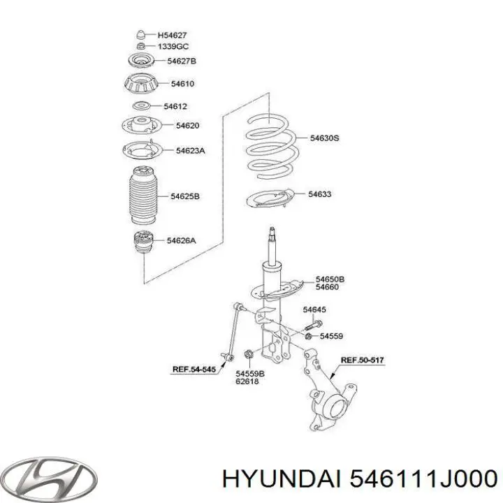 Купить 546111J000 Hyundai/Kia Опора переднего амортизатора