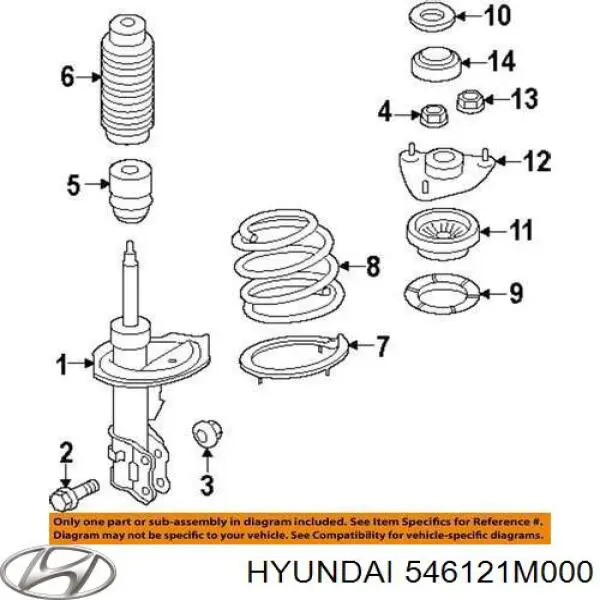 Подшипник опорный амортизатора переднего Hyundai/Kia 546121M000