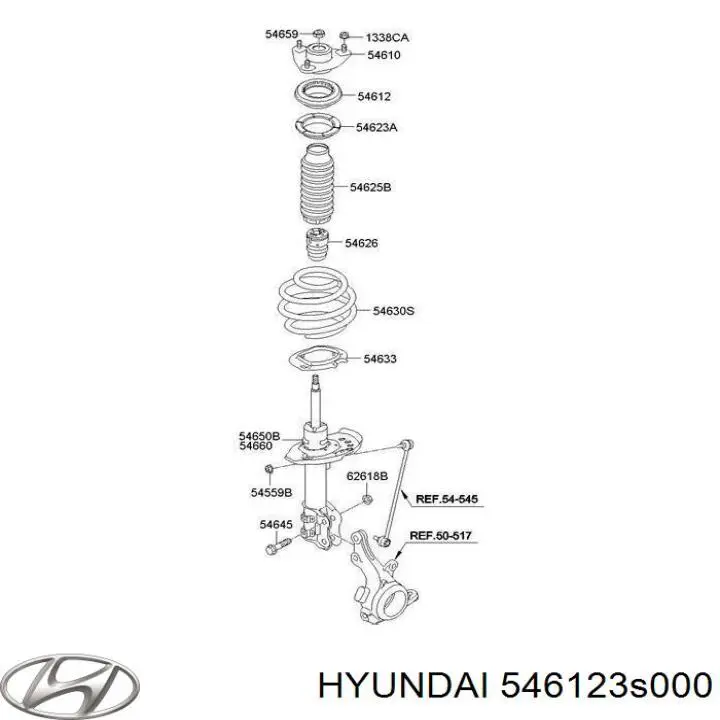 Подшипник опорный амортизатора переднего Hyundai/Kia 546123S000