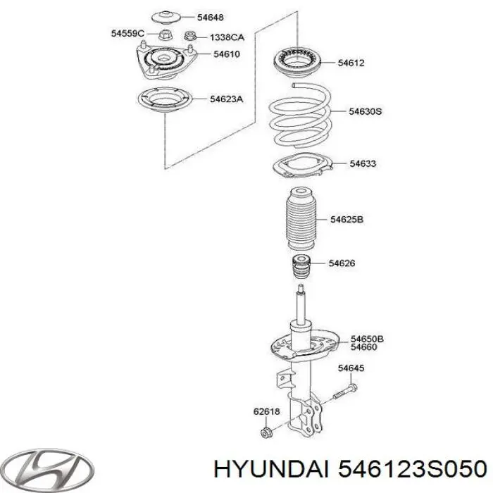 Подшипник опорный амортизатора переднего Hyundai/Kia 546123S050