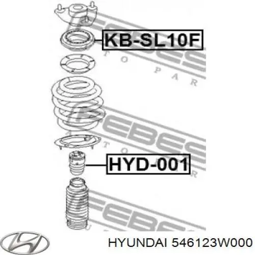 Подшипник опорный амортизатора переднего Hyundai/Kia 546123W000