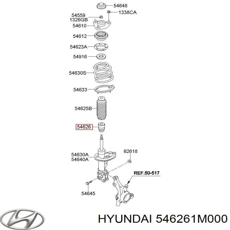 Отбойник амортизатора переднего Hyundai/Kia 546261M000