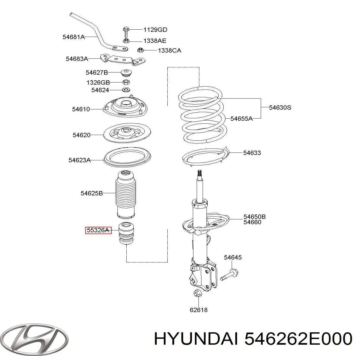 Купить 546262E000 Hyundai/Kia Буфер (отбойник) амортизатора переднего