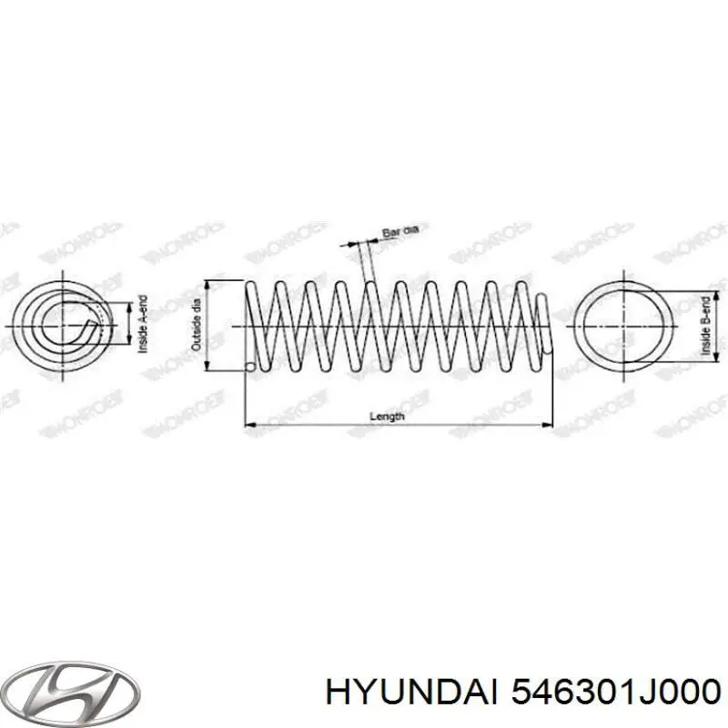 Пружина передняя Hyundai/Kia 546301J300