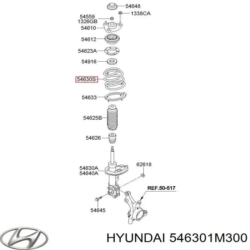 Пружина амортизатора передняя Hyundai/Kia 546301M300 цена, от 42.37 USD