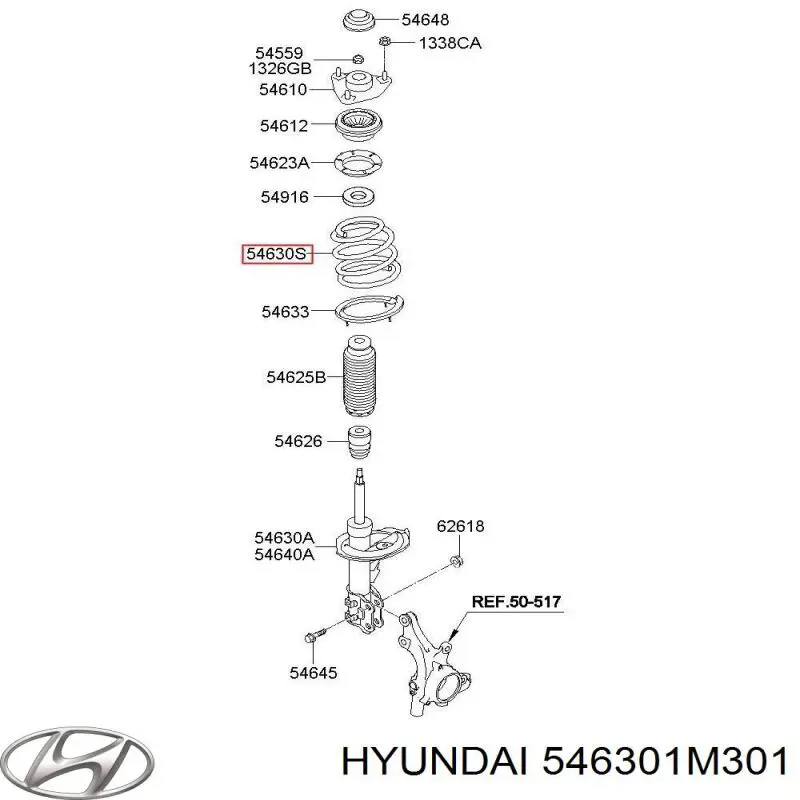 546301M301 Hyundai/Kia пружина передняя