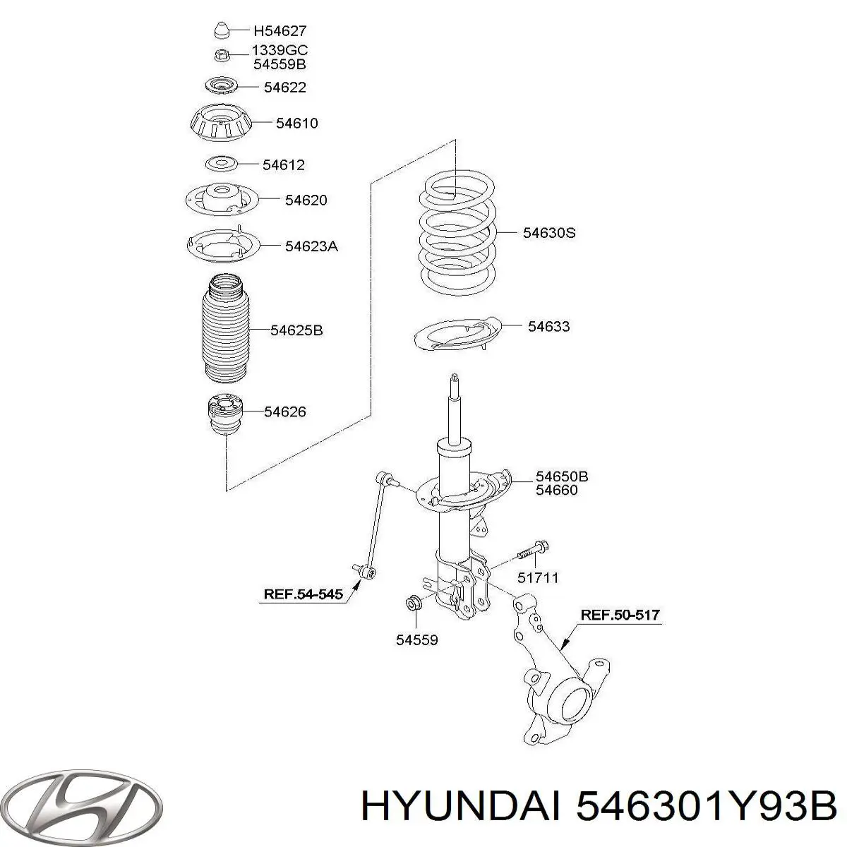 546301Y93B Hyundai/Kia Пружина передней подвески