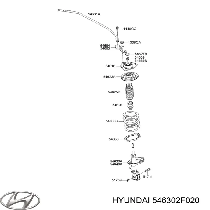 Передняя пружина 546302F020 Hyundai/Kia