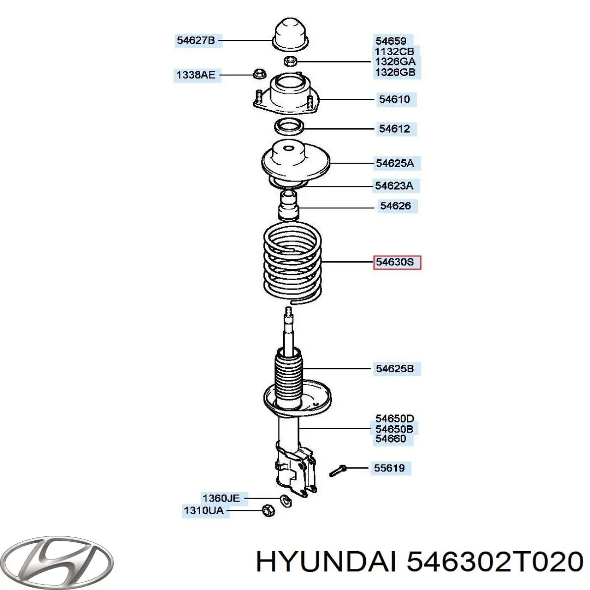 Передняя пружина 546302T020 Hyundai/Kia