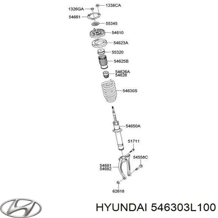 Опора стойки амортизатора переднего Hyundai/Kia 546303L100 цена, от 17.37 USD