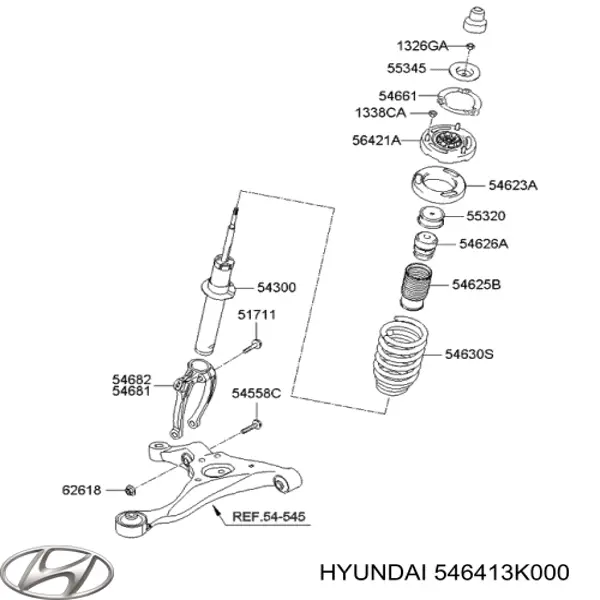 Проставка (резиновое кольцо) пружины передней верхняя Hyundai/Kia 546413K000 цена, от 7.74 USD