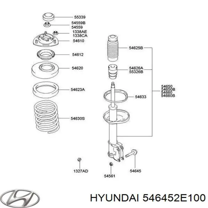 Купить 546452E100 Hyundai/Kia Болт развальный