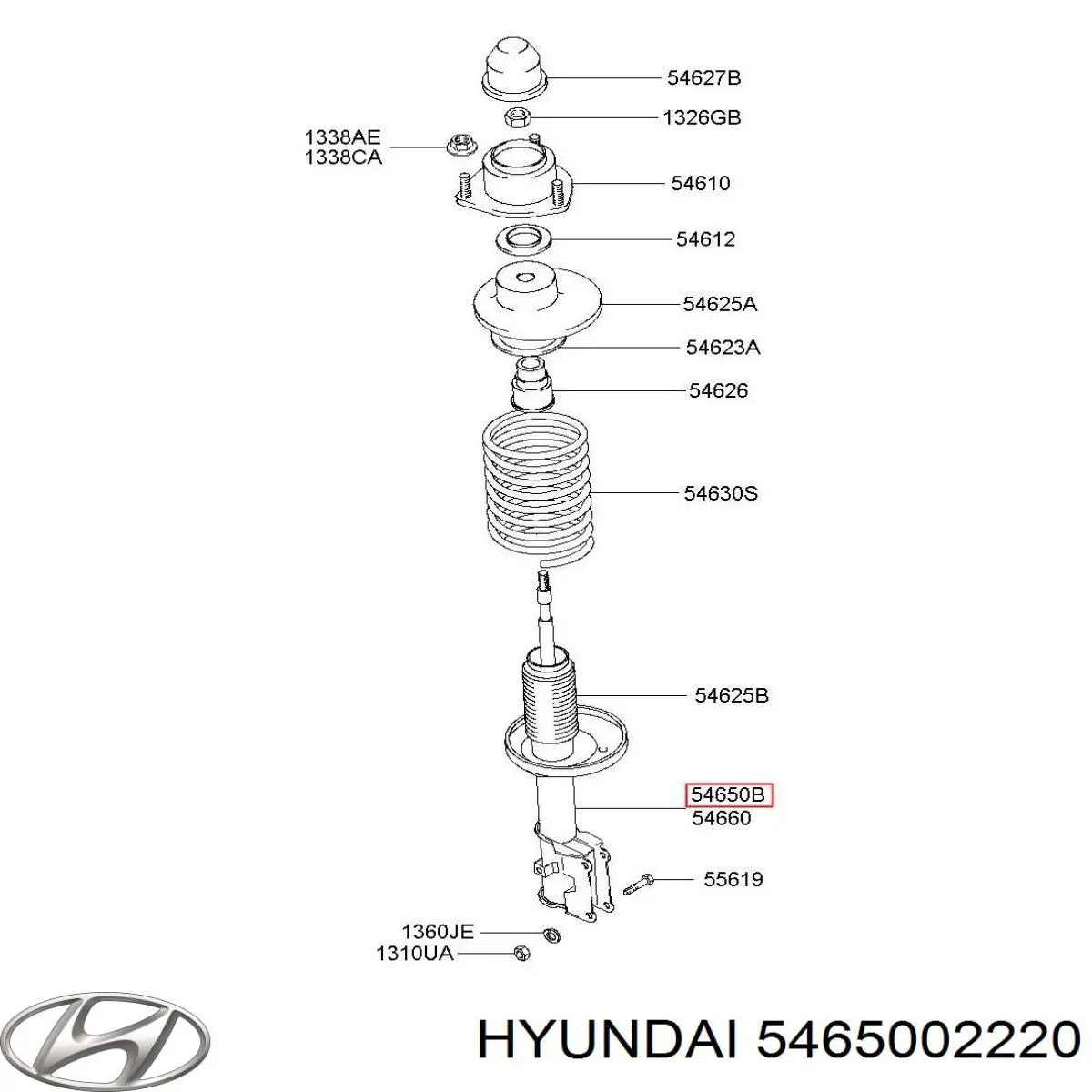 Амортизатор передний левый 5465002220 Hyundai/Kia