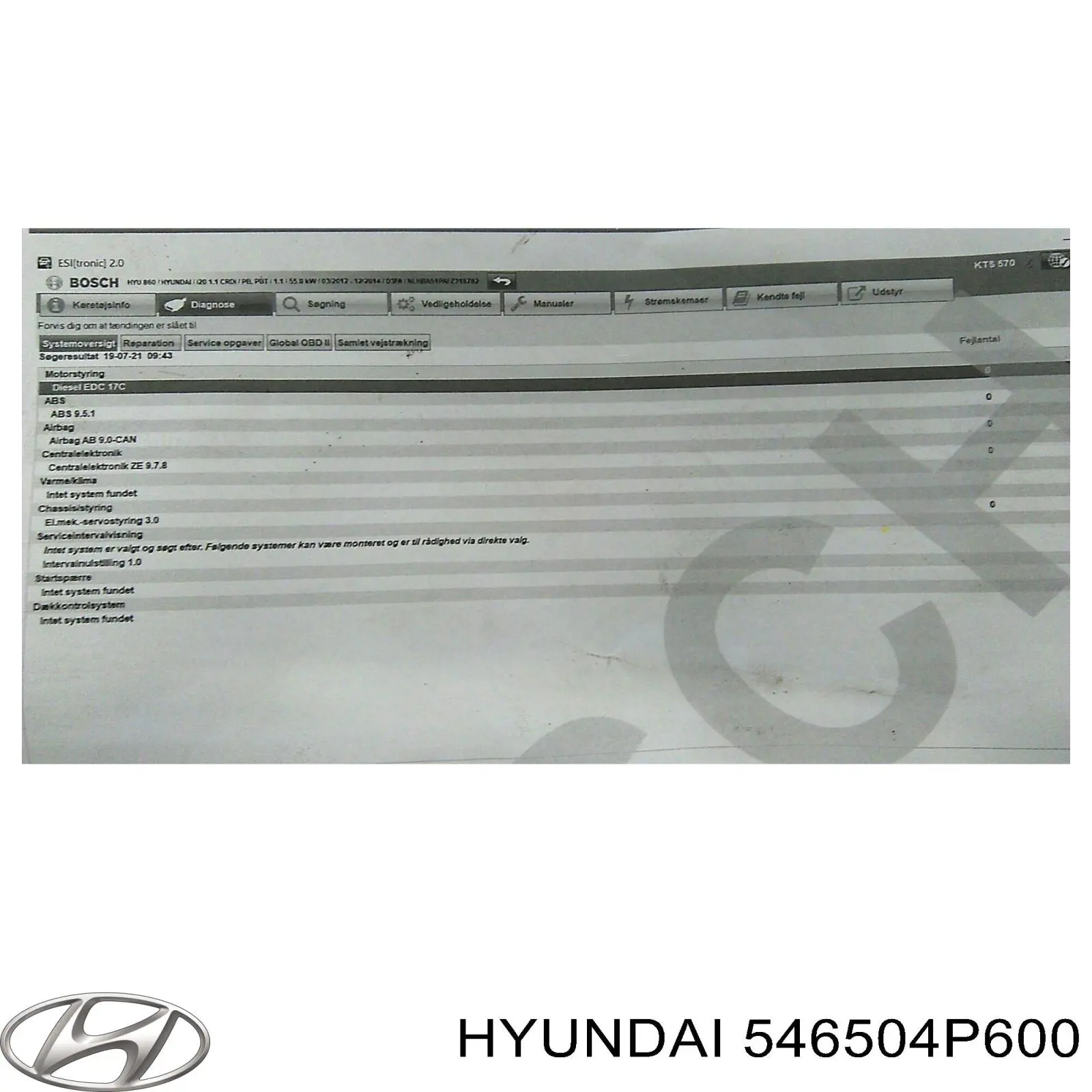 546504P600 Hyundai/Kia amortecedor dianteiro esquerdo