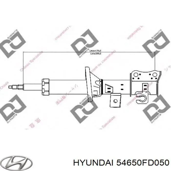 Амортизатор передний левый 54650FD050 Hyundai/Kia