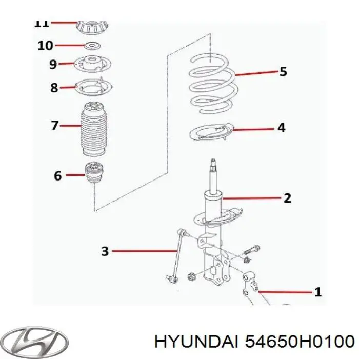 Амортизатор подвески передний левый Hyundai/Kia 54650H0100 цена, от 130.41 USD