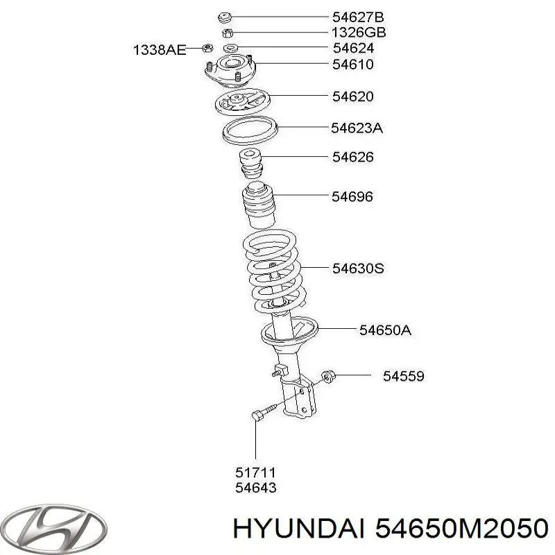 Амортизатор передний 54650M2050 Hyundai/Kia