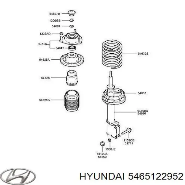 5465122952 Hyundai/Kia амортизатор передний левый