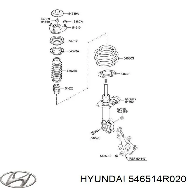 546514R020 Hyundai/Kia Амортизатор передний левый