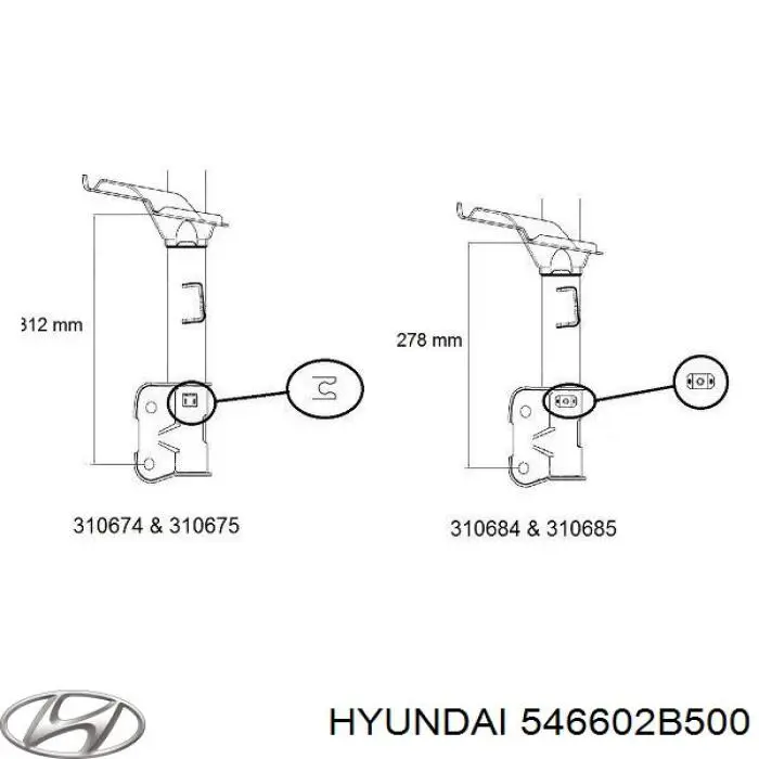 Купить 546602B500 Hyundai/Kia Амортизатор подвески передний правый