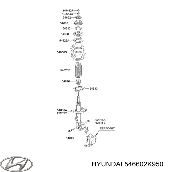 Амортизатор передний правый 546602K950 Hyundai/Kia