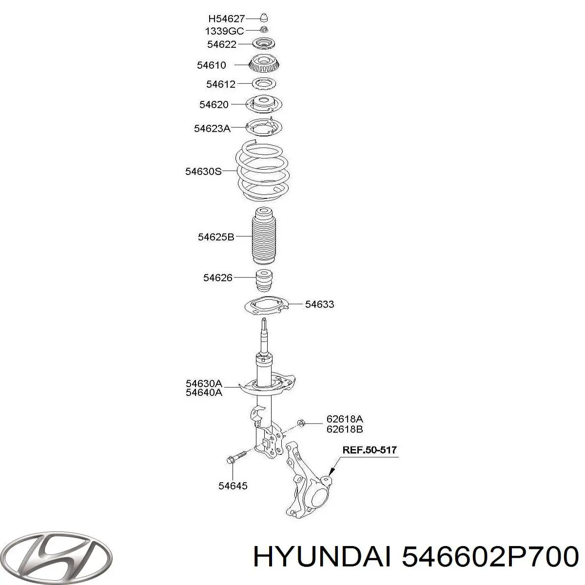 Амортизатор подвески передний левый Hyundai/Kia 546602P700 цена, от 46.50 USD
