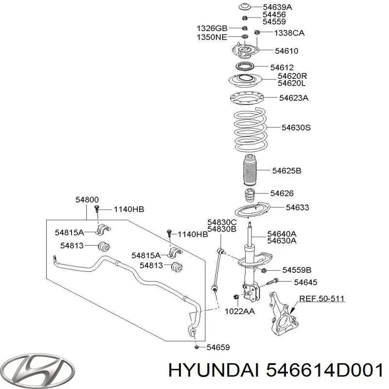 Купить 546614D001 Hyundai/Kia Амортизатор подвески передний правый