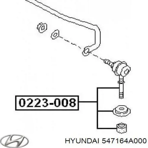 Втулка стойки переднего стабилизатора 547164A000 Hyundai/Kia