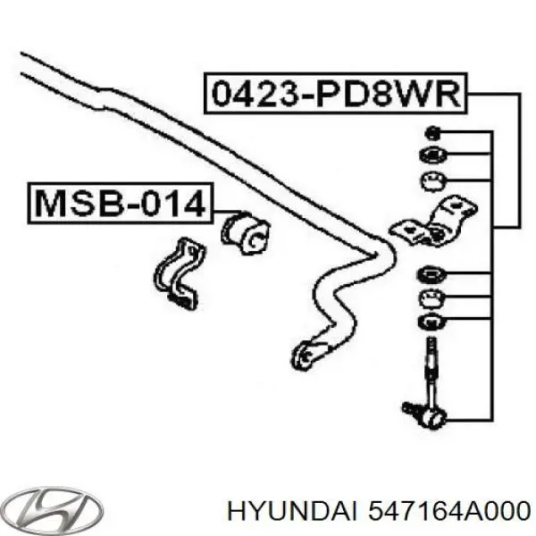 Втулка стойки переднего стабилизатора Hyundai/Kia 547164A000 цена, от 0.73 USD