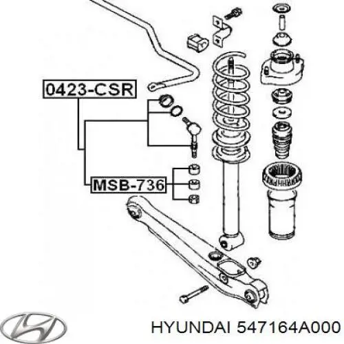 Втулка стойки переднего стабилизатора 547164A000 Hyundai/Kia