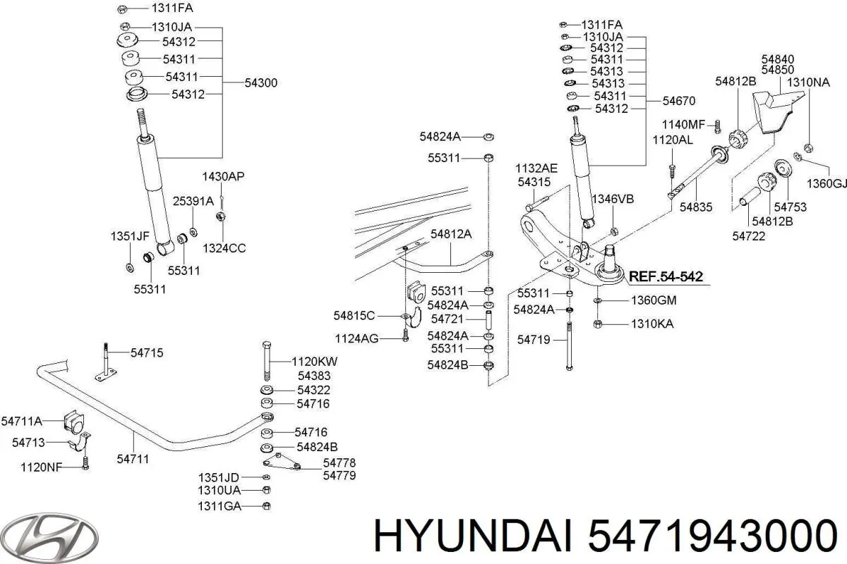 Тяга переднего стабилизатора Hyundai/Kia 5471943000 цена, от 6.62 USD