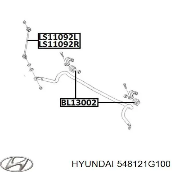548121G100 Hyundai/Kia Разрезная втулка стабилизатора