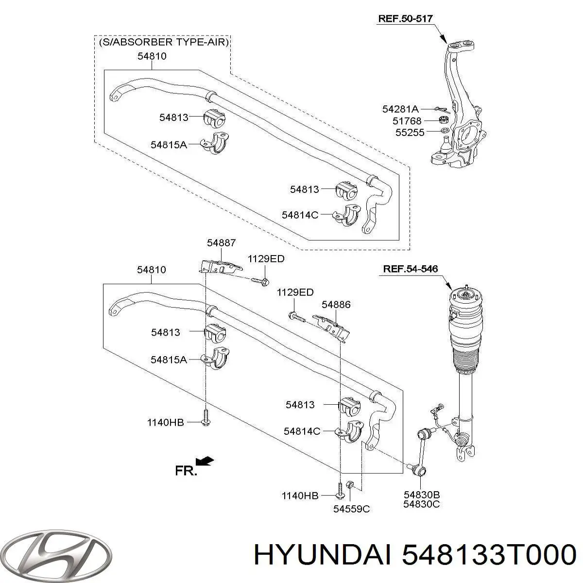 Втулка переднего стабилизатора HYUNDAI 548133T000