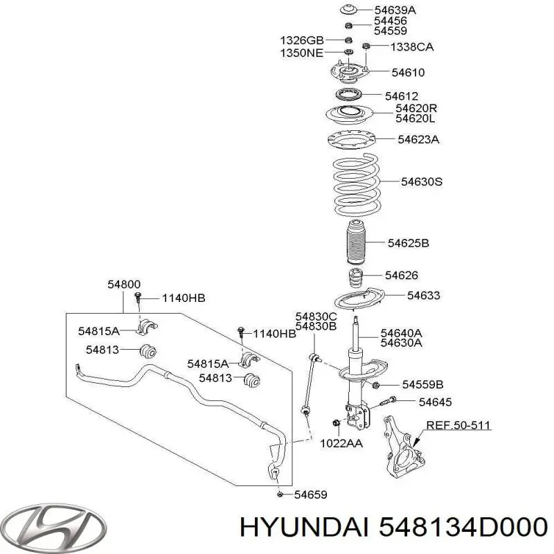 548134D000 Hyundai/Kia Разрезная втулка стабилизатора