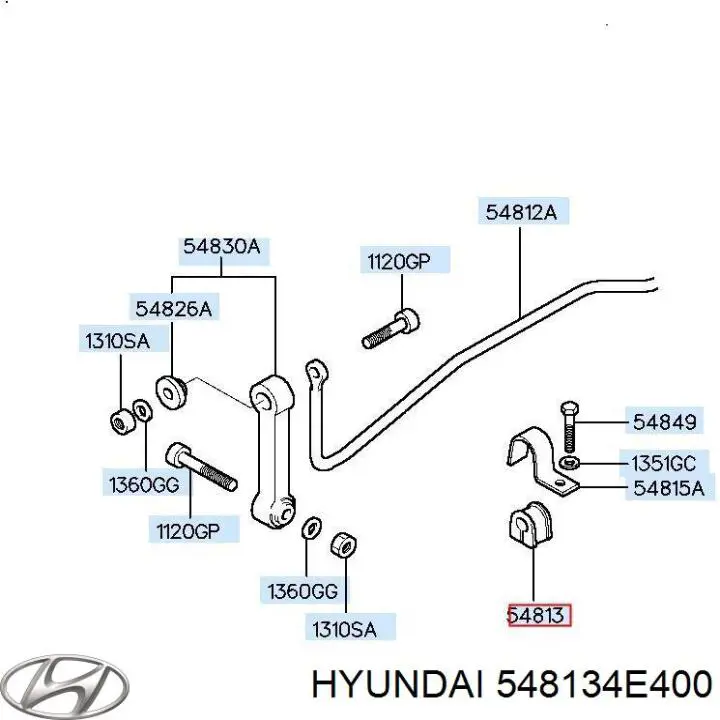 Купить 548134E400 Hyundai/Kia Втулки переднего стабилизатора