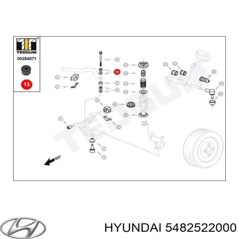 Стойка переднего стабилизатора 5482522000 Hyundai/Kia