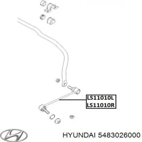 Линк стабилизатора, переднего, левый Hyundai/Kia 5483026000 цена, от 9.89 USD