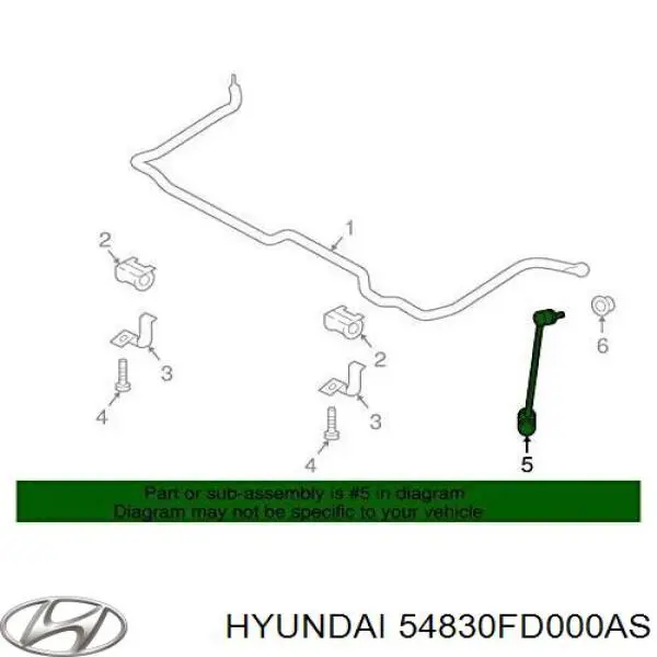 Стойка стабилизатора переднего правая 54830FD000AS Hyundai/Kia