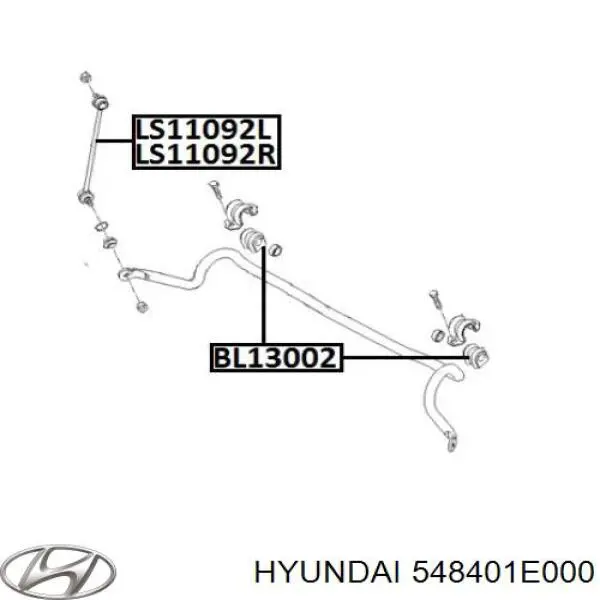 Стойка переднего стабилизатора правая 548401E000 Hyundai/Kia