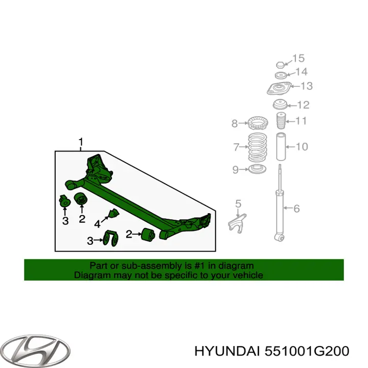 Балка задней подвески (подрамник) 551001G200 Hyundai/Kia