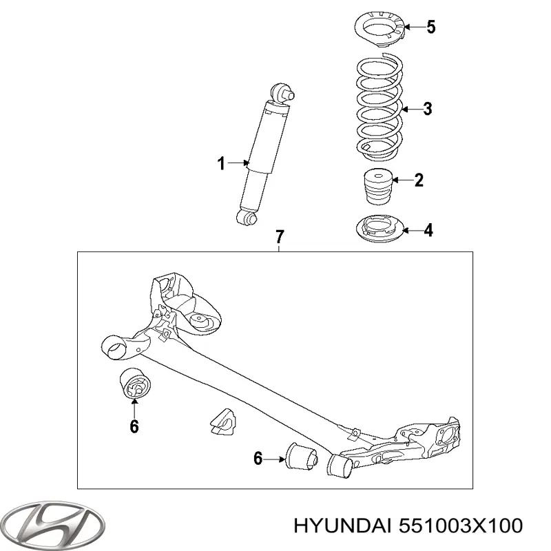Балка задньої підвіски, підрамник 551003X100 Hyundai/Kia