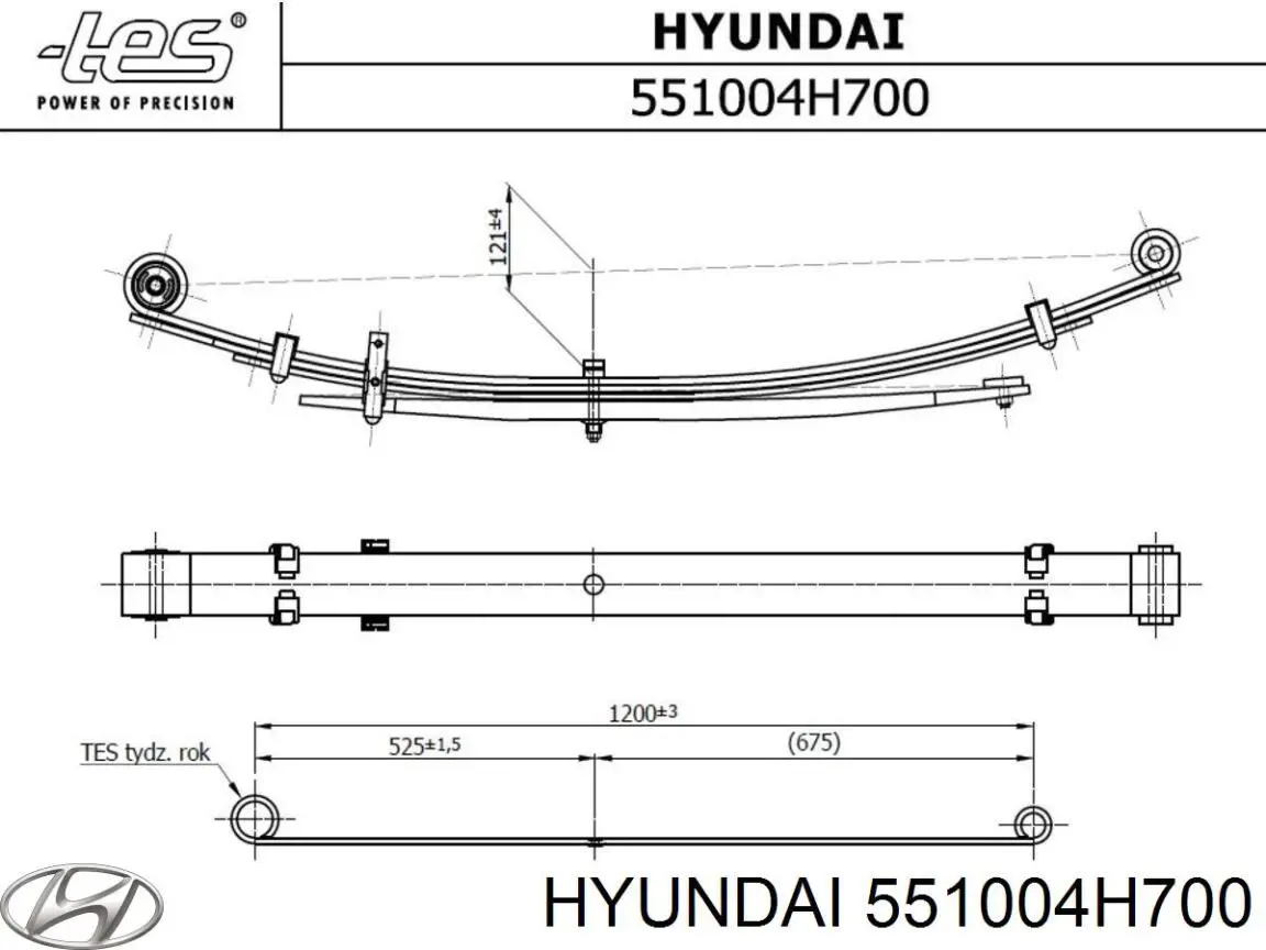 551004H700FFF Hyundai/Kia suspensão de lâminas traseiro