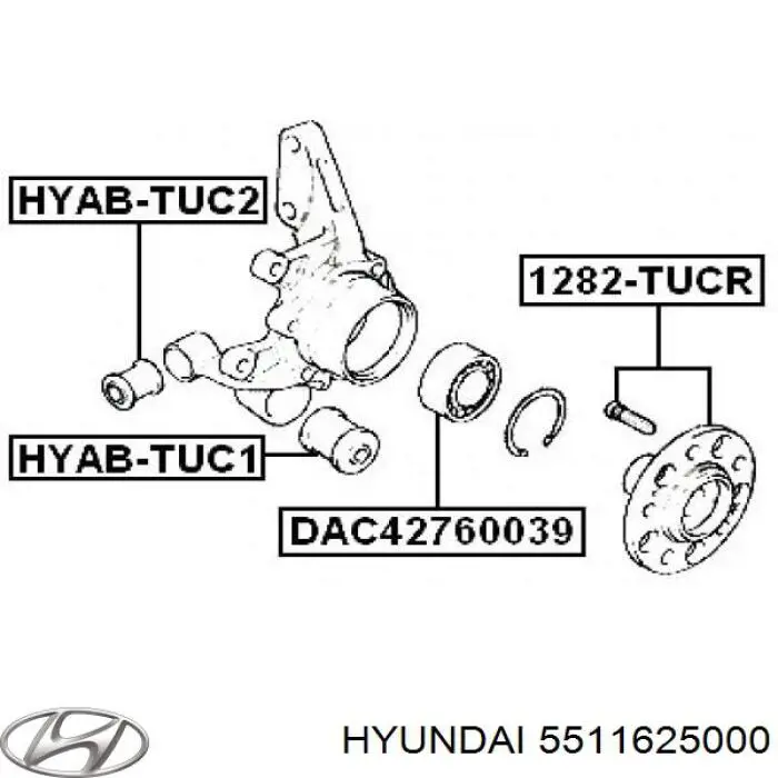 Купить 5511625000 Hyundai/Kia Сайлентблок цапфы задней