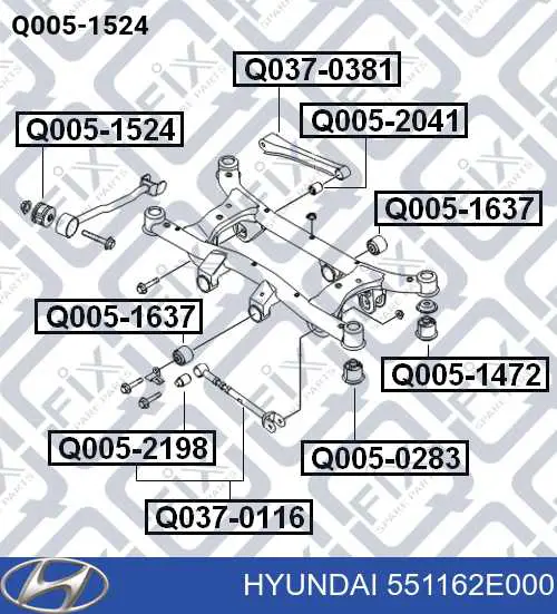 Купить 551162E000 Hyundai/Kia Сайлентблок заднего продольного рычага