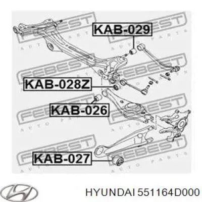 551164D000 Hyundai/Kia bloco silencioso dianteiro de braço oscilante traseiro longitudinal