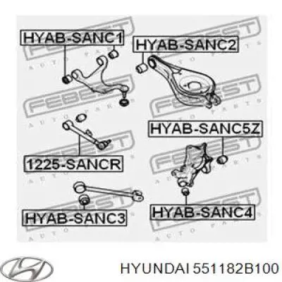 551182B100 Hyundai/Kia bloco silencioso traseiro de braço oscilante traseiro longitudinal