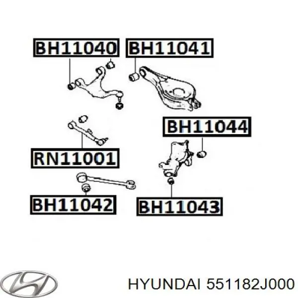 Купить 551182J000 Hyundai/Kia Сайлентблок заднего продольного рычага задний