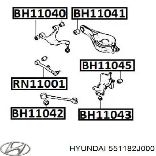 Сайлентблок заднего продольного рычага задний 551182J000 Hyundai/Kia